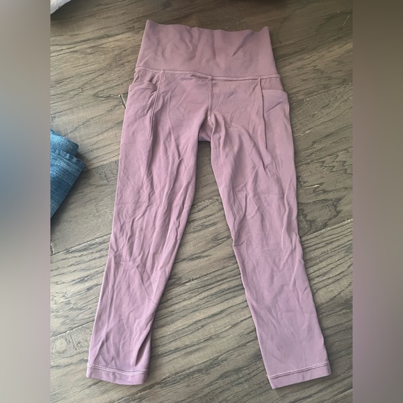 Athleta Pants - Athleta Rose-Mauve Salutation Stash Pocket Tight